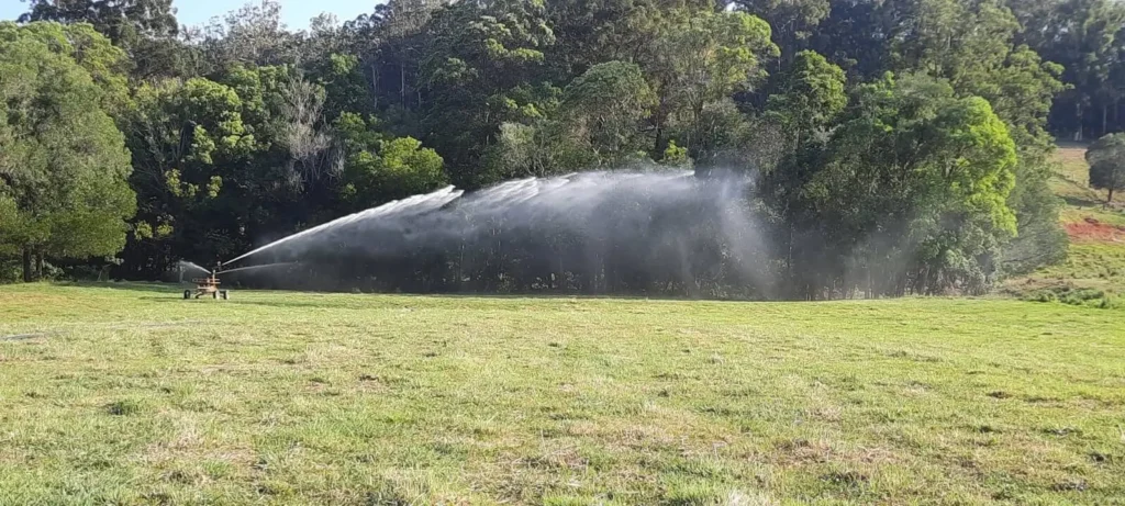 Irrigating a grassy paddock